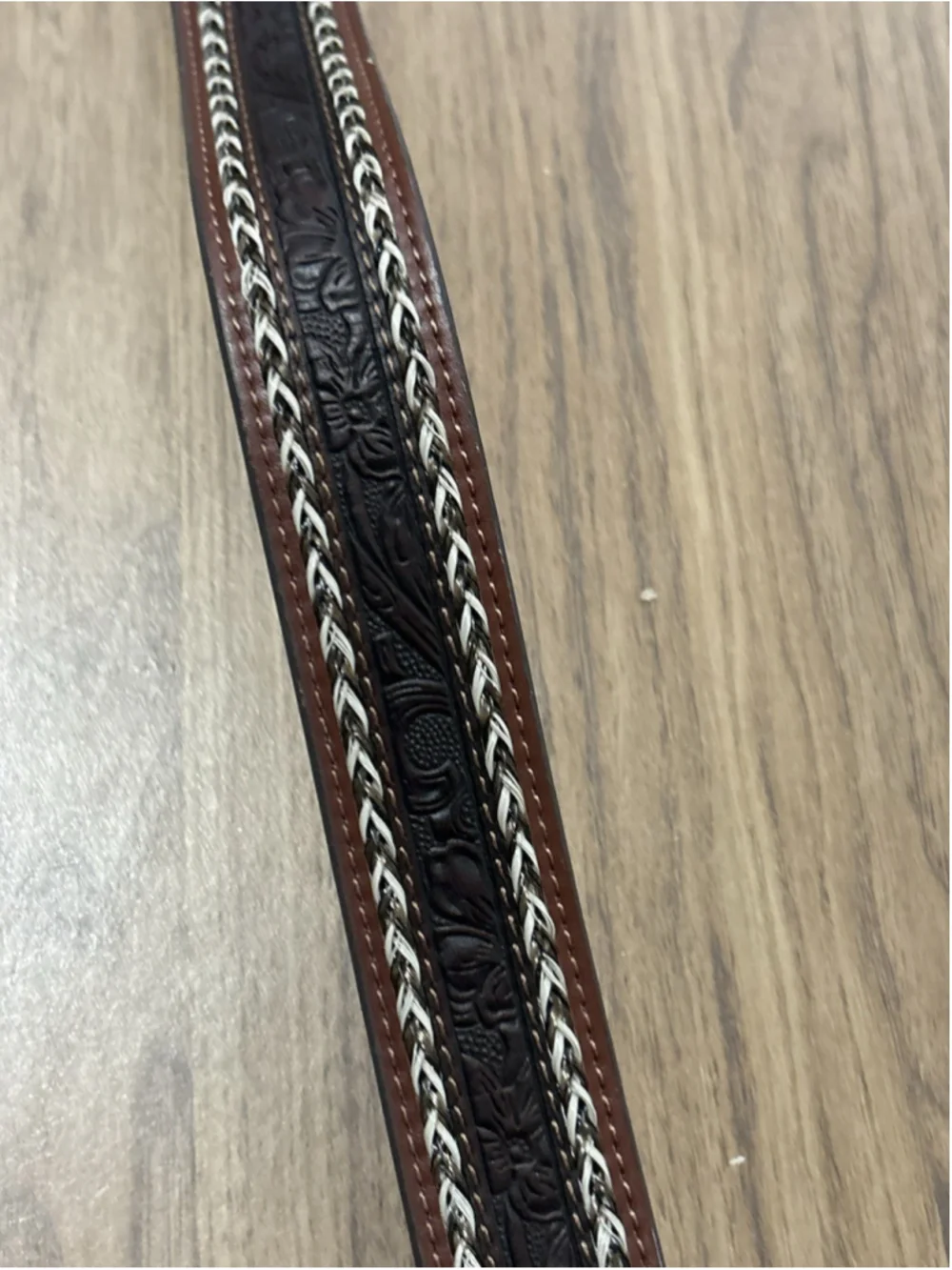 Cody James Boys Western Belt Size 24 Brown Tooled Leather Cowboy